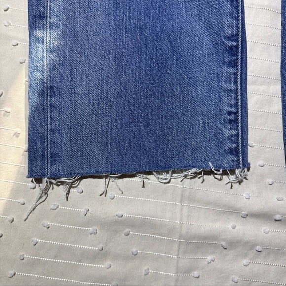 Madewell Dean Easy Straight Jeans Size 25 Distressed Raw Hem - Picture 4 of 10